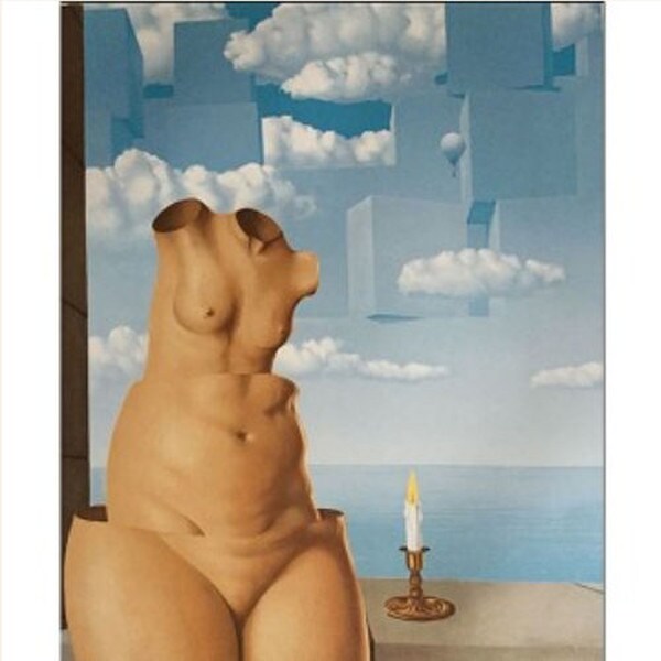 Statues inspired by Female Nude torso Rene Magritte Surrealism replica